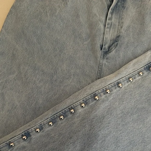 House of Harlow 1960 Light Blue Flare Jeans with Stud Accents - Picture 2 of 5